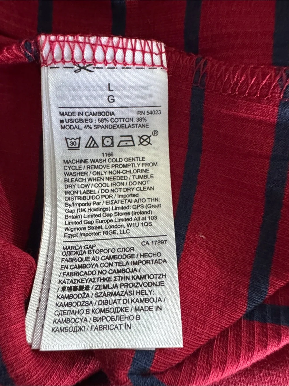 Love by Gap Women’s Red & Blue Striped Long-Sleeve Pajama Set w/Snowflake Accent